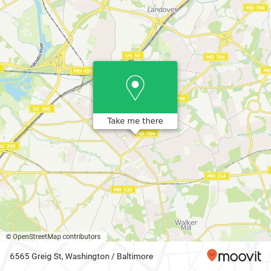 Mapa de 6565 Greig St, Capitol Heights, MD 20743