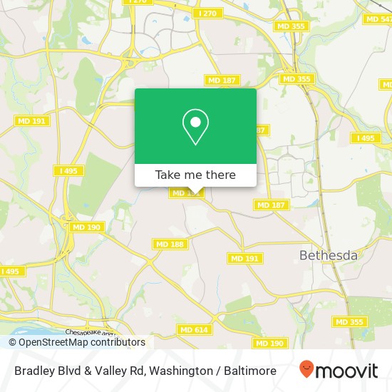 Bradley Blvd & Valley Rd map