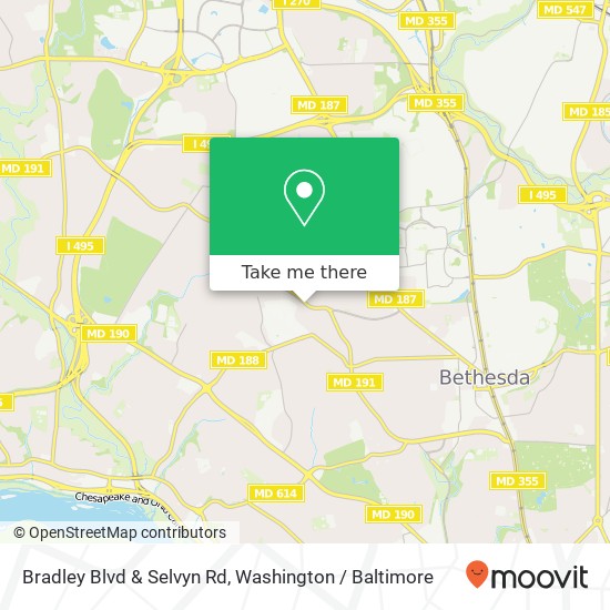 Bradley Blvd & Selvyn Rd map