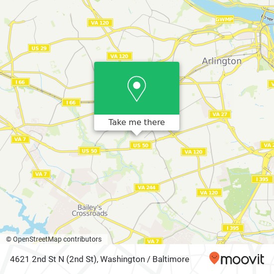 Mapa de 4621 2nd St N (2nd St), Arlington, VA 22203