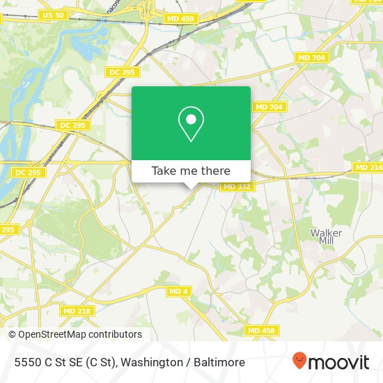 Mapa de 5550 C St SE (C St), Washington, DC 20019