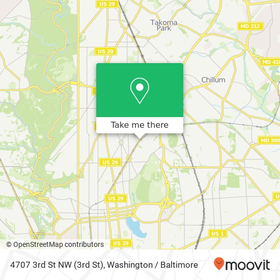 Mapa de 4707 3rd St NW (3rd St), Washington, DC 20011