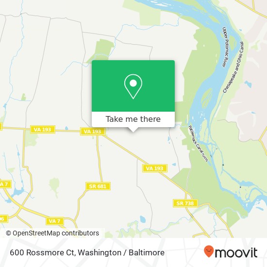 Mapa de 600 Rossmore Ct, Great Falls, VA 22066