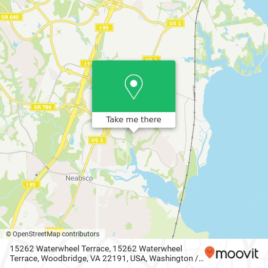 Mapa de 15262 Waterwheel Terrace, 15262 Waterwheel Terrace, Woodbridge, VA 22191, USA