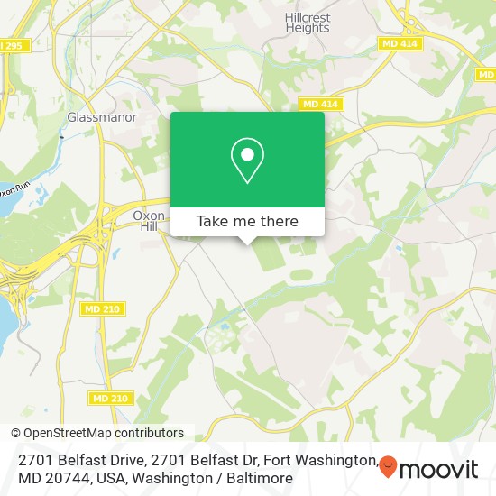 Mapa de 2701 Belfast Drive, 2701 Belfast Dr, Fort Washington, MD 20744, USA