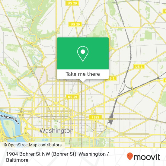 Mapa de 1904 Bohrer St NW (Bohrer St), Washington, DC 20001