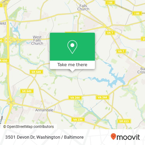 Mapa de 3501 Devon Dr, Falls Church, VA 22042
