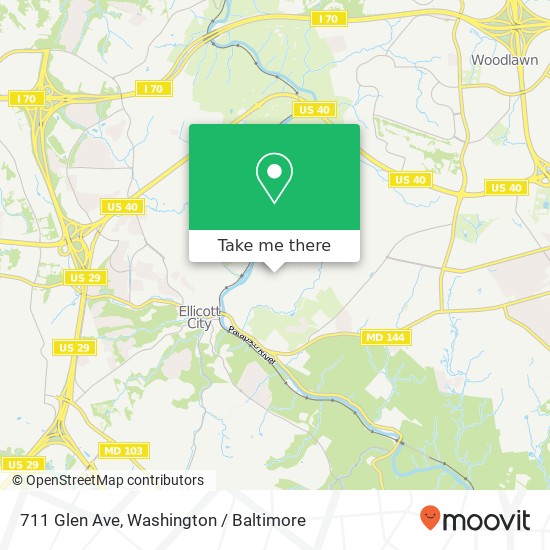 Mapa de 711 Glen Ave, Ellicott City, MD 21043