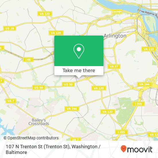 Mapa de 107 N Trenton St (Trenton St), Arlington, VA 22203