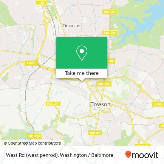 Mapa de West Rd (west penrod), Towson, MD 21204