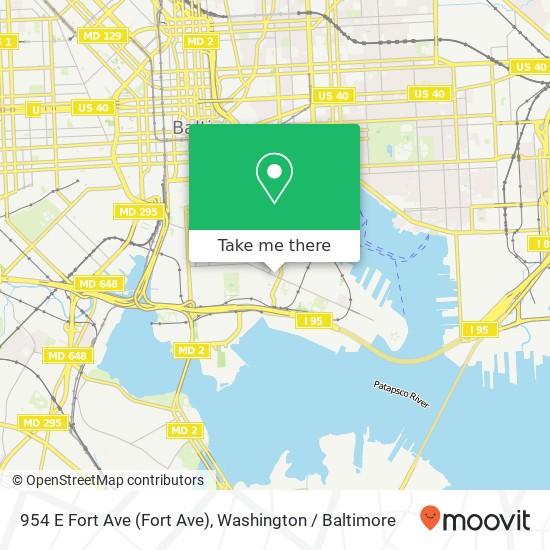 954 E Fort Ave (Fort Ave), Baltimore, MD 21230 map