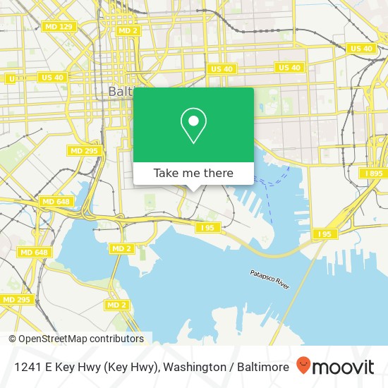 1241 E Key Hwy (Key Hwy), Baltimore, MD 21230 map