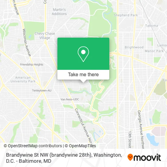 Brandywine St NW (brandywine 28th) map