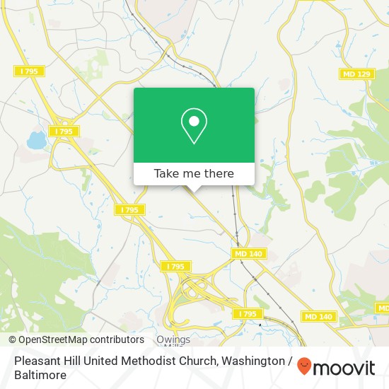 Mapa de Pleasant Hill United Methodist Church, 10911 Reisterstown Rd