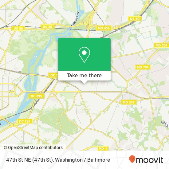 Mapa de 47th St NE (47th St), Washington, DC 20019