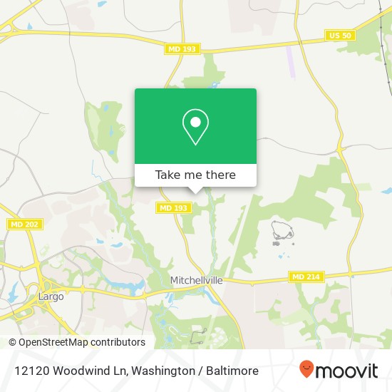 Mapa de 12120 Woodwind Ln, Bowie, MD 20721