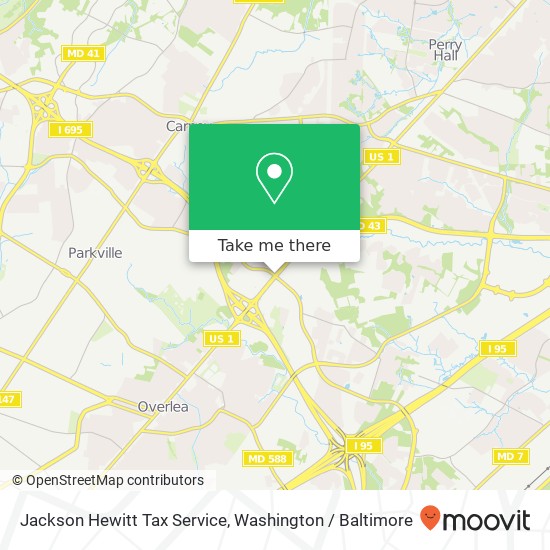 Mapa de Jackson Hewitt Tax Service, 7932 Belair Rd