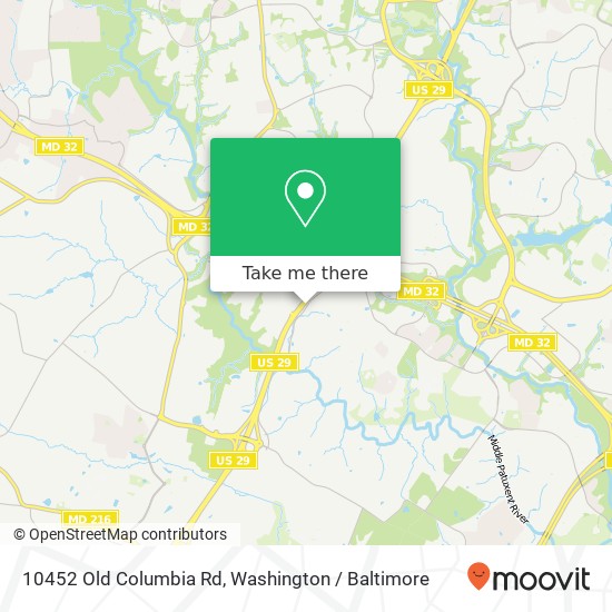Mapa de 10452 Old Columbia Rd, Columbia, MD 21046