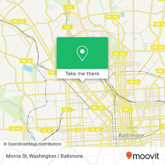 Mapa de Morris St, Baltimore, MD 21217