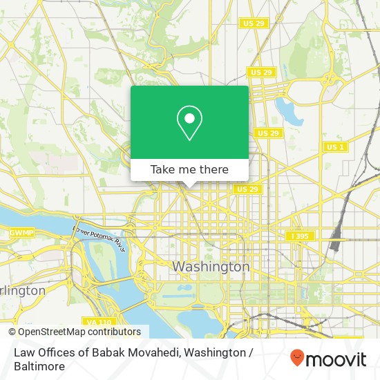 Mapa de Law Offices of Babak Movahedi, 1767 P St NW