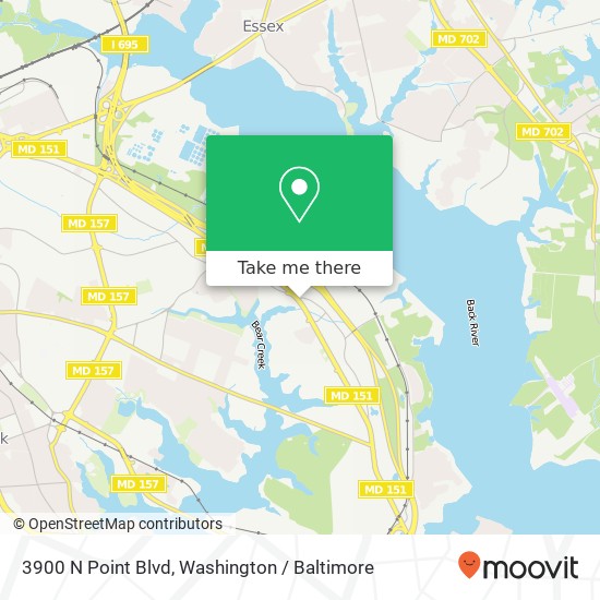 Mapa de 3900 N Point Blvd, Dundalk, MD 21222