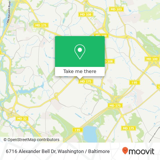 Mapa de 6716 Alexander Bell Dr, Columbia, MD 21046