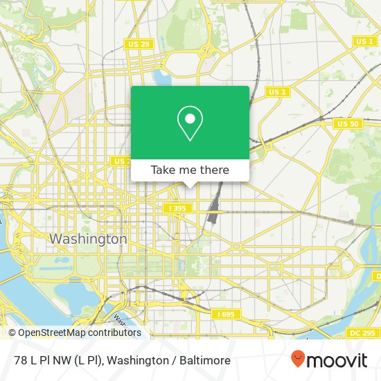 Mapa de 78 L Pl NW (L Pl), Washington, DC 20001