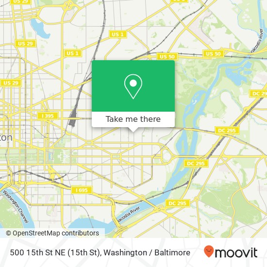 Mapa de 500 15th St NE (15th St), Washington, DC 20002