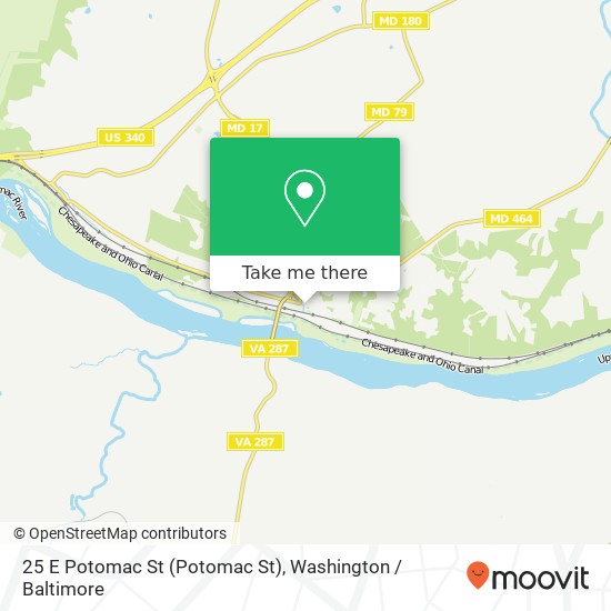 Mapa de 25 E Potomac St (Potomac St), Brunswick, MD 21716