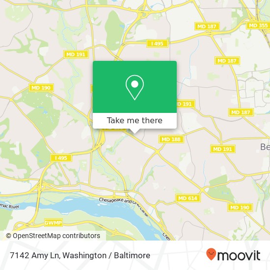 7142 Amy Ln, Bethesda, MD 20817 map