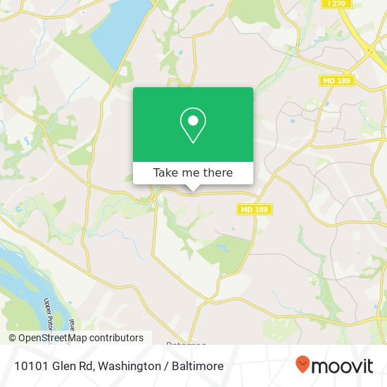 Mapa de 10101 Glen Rd, Potomac, MD 20854