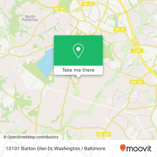 Mapa de 10101 Burton Glen Dr, Rockville, MD 20850