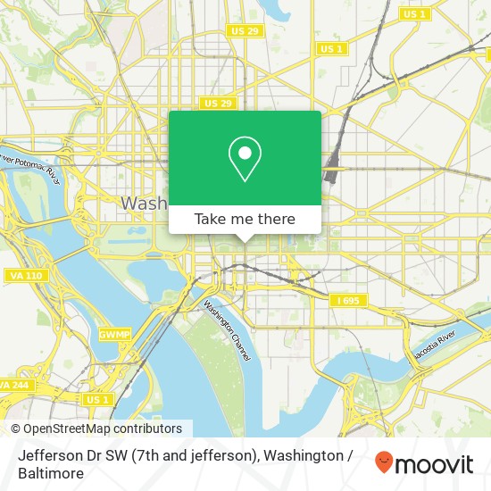 Mapa de Jefferson Dr SW (7th and jefferson), Washington, DC 20024