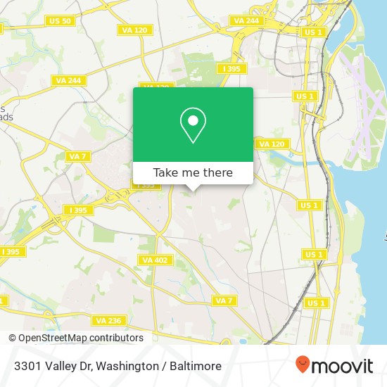 3301 Valley Dr, Alexandria, VA 22302 map