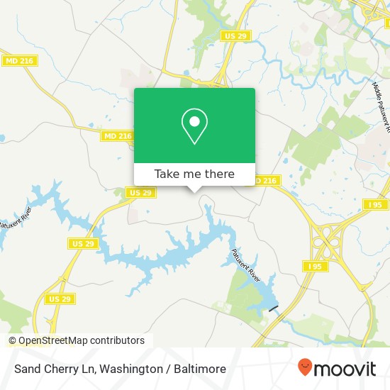 Mapa de Sand Cherry Ln, Laurel, MD 20723