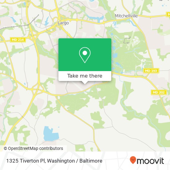 Mapa de 1325 Tiverton Pl, Upper Marlboro, MD 20774