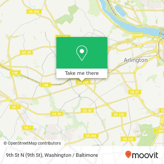 9th St N (9th St), Arlington (ARLINGTON), VA 22203 map