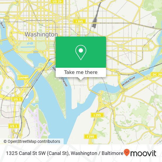 Mapa de 1325 Canal St SW (Canal St), Washington, DC 20024