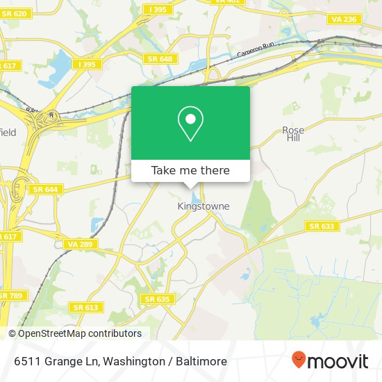 Mapa de 6511 Grange Ln, Alexandria, VA 22315