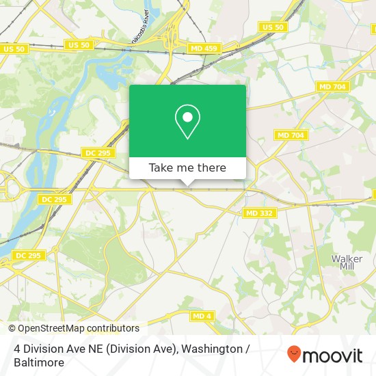 Mapa de 4 Division Ave NE (Division Ave), Washington, DC 20019