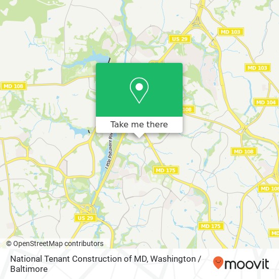 Mapa de National Tenant Construction of MD