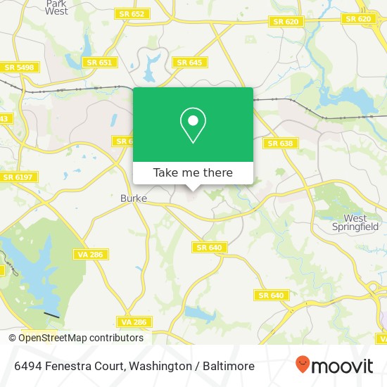 Mapa de 6494 Fenestra Court, 6494 Fenestra Ct, Burke, VA 22015, USA