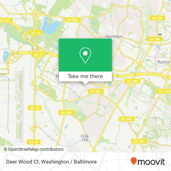 Mapa de Deer Wood Ct, Herndon, VA 20171