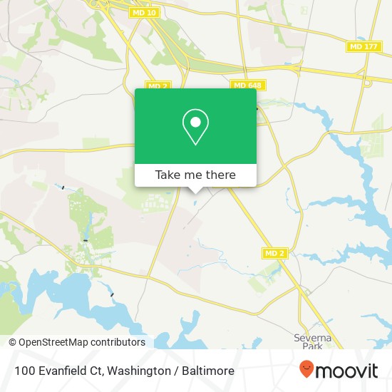 Mapa de 100 Evanfield Ct, Millersville, MD 21108