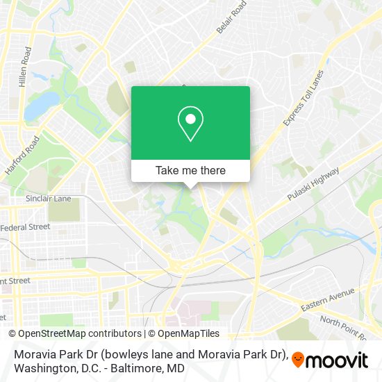 Moravia Park Dr (bowleys lane and Moravia Park Dr) map