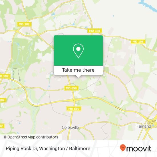 Mapa de Piping Rock Dr, Silver Spring, MD 20905