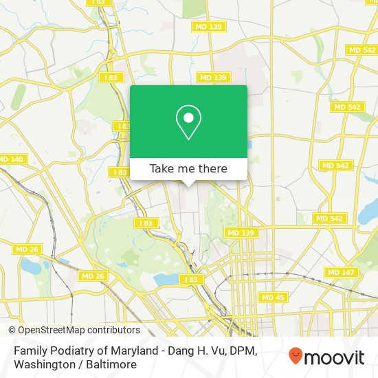 Mapa de Family Podiatry of Maryland - Dang H. Vu, DPM, 711 W 40th St
