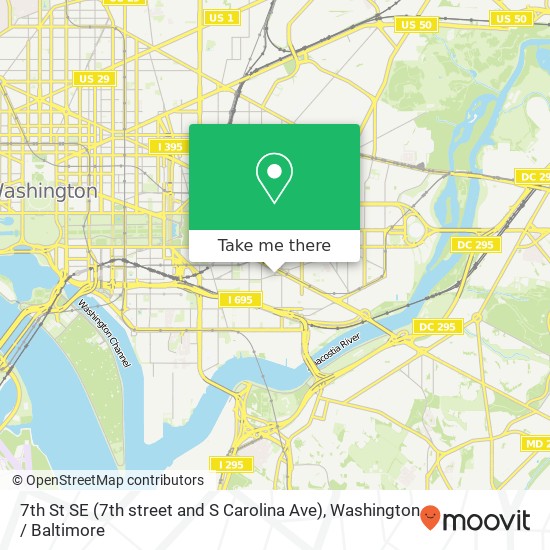 Mapa de 7th St SE (7th street and S Carolina Ave), Washington, DC 20003