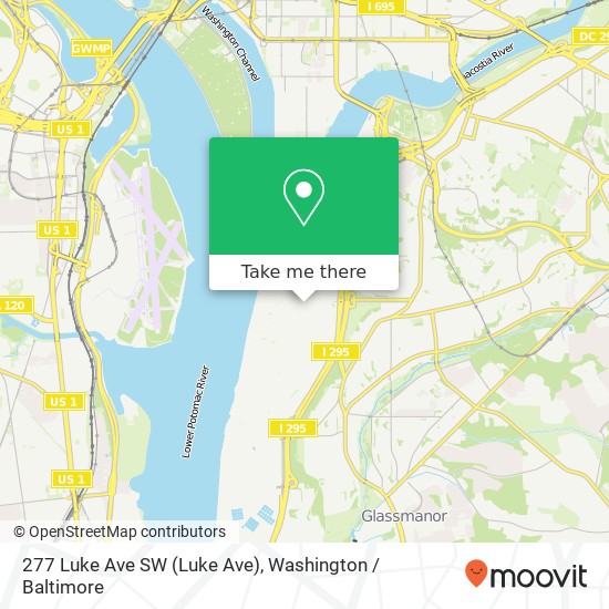 Mapa de 277 Luke Ave SW (Luke Ave), Washington, DC 20032