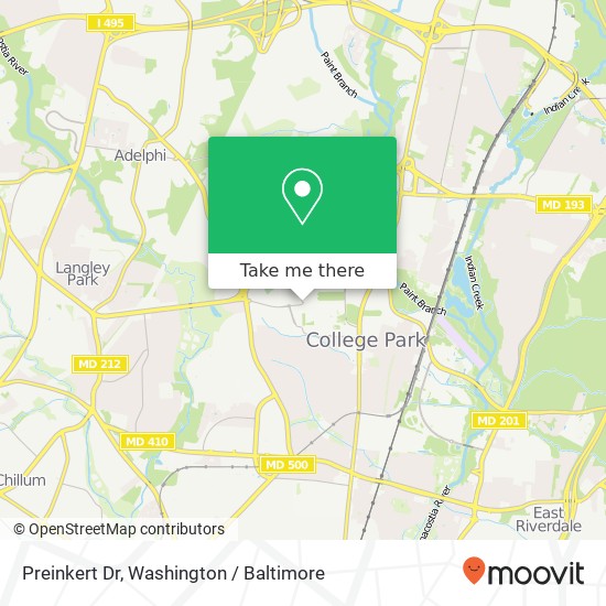 Preinkert Dr, College Park, MD 20742 map